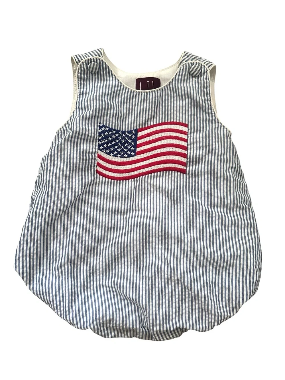 Lil Cactus Seersucker Baby Bubble Romper Embroidered Striped Size 18-24 Months